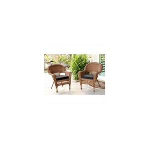 HomeStock Honey Coastal Craftsman Chair Set of 2 with Cushions - 1 of 4