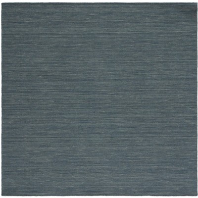 Handmade Grey and Silver Wool Square Area Rug, 6'x6'