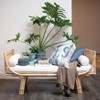 Storied Home Debossed Stoneware Footed Planter with Pattern, Blue and White - 4 of 4