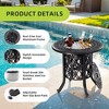 UNISOAR 21" Side Table With Removable Ice Bucket- Rustproof Cast Aluminum Frame, Food-Grade 304 Stainless Steel Bucket - 2 of 4