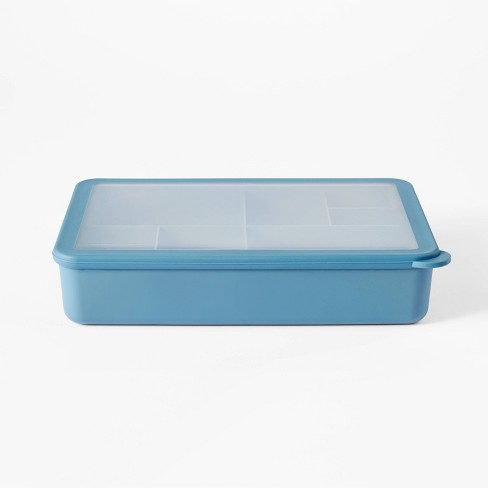 8 Compartment Large Plastic Snack Bento Box Blue - Figmint™ : Target