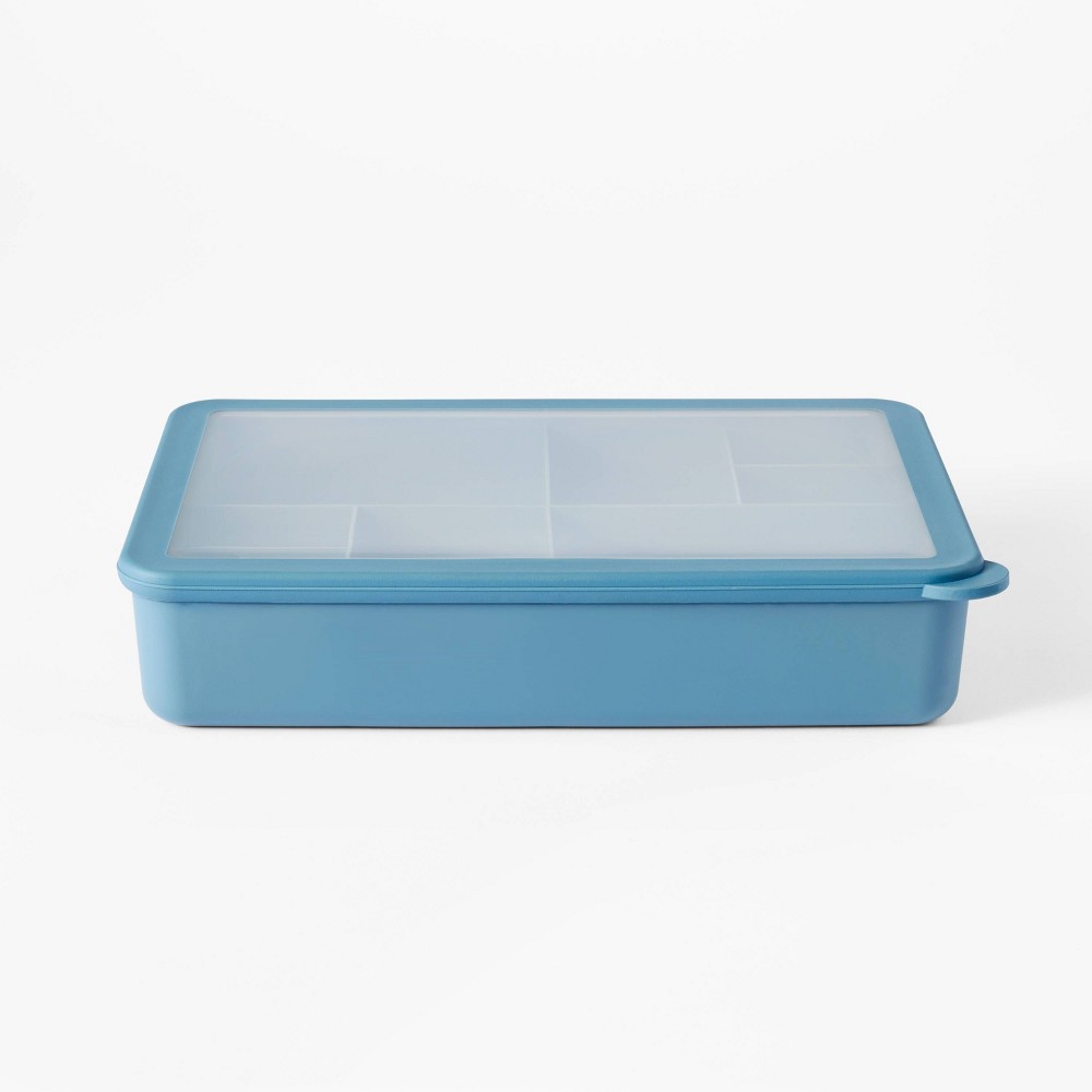 8-Compartment Large Plastic Snack Bento Box Blue - Figmintâ„¢