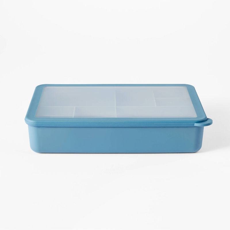 8-Compartment Large Plastic Snack Bento Box Blue - Figmint&#8482;, 1 of 5