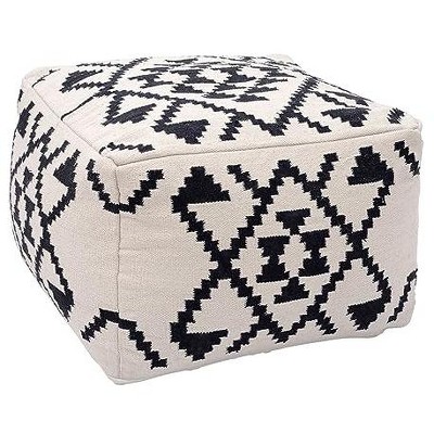 Zuo Lizardo Ottoman Beige & Black