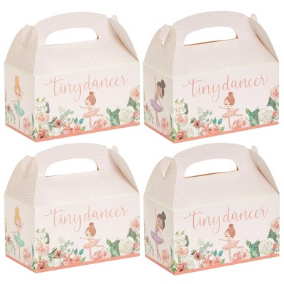 Blue Panda 24-Pack Ballet Tiny Dancer-Themed Gable Party Favor Boxes for Ballerina Party Decorations (Pink, 6x3x4 in)