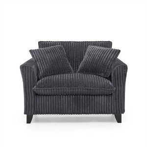 XINGHANZHENXUAN Corduroy Tufted Lazy Sofa with Ergonomic Backrest & Soft Seat, Easy Assembly Accent Chair for Living Room & Bedroom - 1 of 4