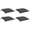 vidaXL Chair Cushions 4-Pack – Anthracite | 19.7"x19.7"x2.8" | Water-Resistant Oxford Fabric | Indoor/Outdoor Use | Secure Tie-Downs - 3 of 4