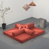 KWPZQEB 78.8" 4-in-1 Convertible Sofa Bed, Corduroy Pudding Block Sofa with Fixed-Shape Frame & Deep Seat, Modular Floor Futon for Living Room - 4 of 4