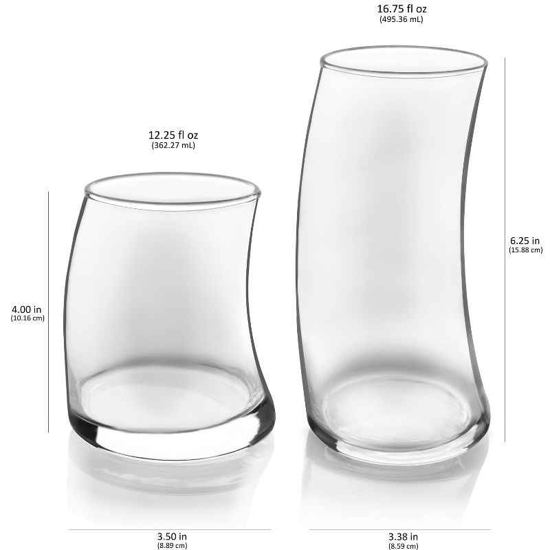 Libbey Swerve 16-Piece Tumbler and Rocks Glass Set, 3 of 7