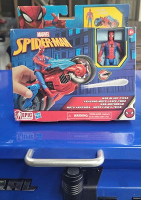 458462 Marvel Spiderman BLASTN Go moto and disc to shoot with pitcher