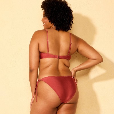 Shade & Shore Women's High Shine High Leg Cheeky Coverage Bikini Bottom - Shade & Shore™ Red M — фото 5