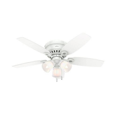 46 Hatherton Low Profile Ceiling Fan White Includes Energy Efficient Light Hunter Target