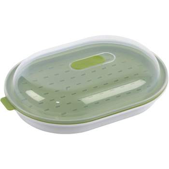 GoodCook BPA-Free Plastic Microwave Vegetable and Fish Steamer, Green,Green