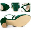 Perphy Women's Criss Cross Strap Faux Velvet Open Toe Block Heel Sandals - 3 of 3