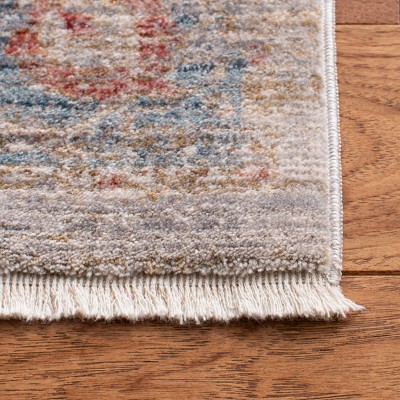Ivory Silken Vintage-Style Rectangular Rug with Fringed Edges