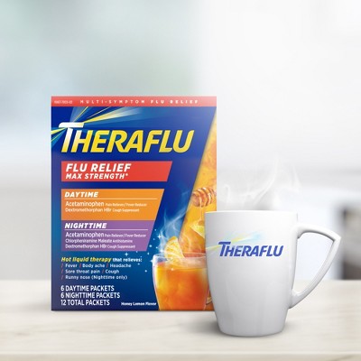 Theraflu Acetaminophen Multi-Symptom Severe Cold Day/Night Powder - Green Tea/Honey Lemon - 12ct_7