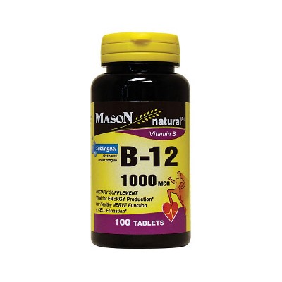 Mason Natural B-12 1,000 mcg 100 Tablets.