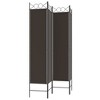 vidaXL 4-Panel Room Divider Brown 63"x78.7" Fabric - 4 of 4