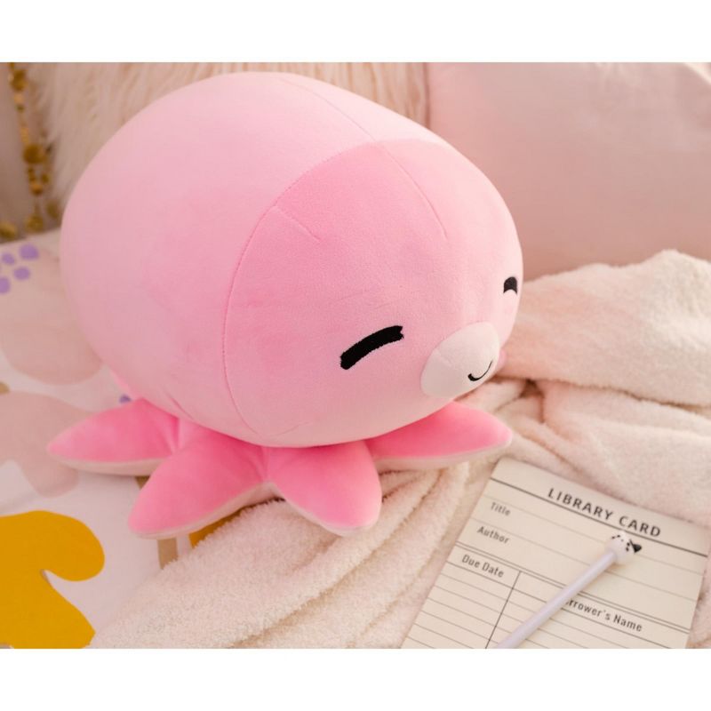 Toynk MochiOshis 12-Inch Character Plush Toy Animal Pink Octopus | Izumi Inkyoshi, 6 of 8