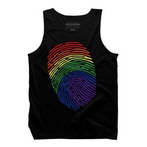 Adult Design By Humans Pride Fingerprint Rainbow Month By SummerFunnyTank Top - 1 of 2
