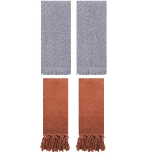REGALWOVEN 4 Packs Cotton Soft and Absorbent Bathroom Turkish Hand Towels with tassel - 1 of 4