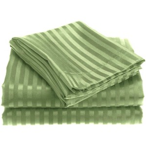 1800 Series Embossed Striped Wrinkle Resistant Sheet 4pc Set - 1 of 4