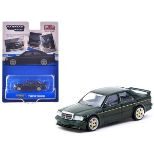 Mercedes-Benz 190 E 2.5-16 EVO 1 "Toyo Tires" Dark Green "Global64" Series 1/64 Diecast Model Car by Tarmac Works - 1 of 4
