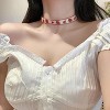 Handmade Strawberry Choker | Embroidered Velvet Y2K Fruit Necklace Boho Gift - 2 of 4