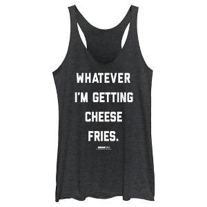 Women's Mean Girls Whatever I’m Getting Cheese Fries Quote Racerback Tank Top - 1 of 4