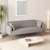 71.7Inch Sofa Bed, Modern Soft Fabric Comfy Sofa With 4 Metal Legs, Comfortable Armrest And Backrest, 2 Pillows, For Small Spaces, Apartment Gray - 2 of 4