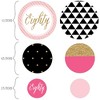 Big Dot of Happiness Chic 80th Birthday - Pink, Black and Gold - Birthday Party Giant Circle Confetti - Party Decorations - Large Confetti 27 Count - 2 of 4