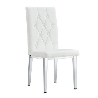 NicBex 4-Piece Set Dining Chair Modern PU Leather Tufted High Backrest Kitchen Chairs with Metal Legs