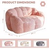 MAXYOYO Bean Bag Chair, Ultra Soft Faux Fur Loveseat Floral Petal Back Sofa for Adults - 3 of 4