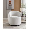 360° Swivel Accent Armchair, Barrel Chair With Black Powder Coating Metal Base-ModernLuxe - 2 of 4