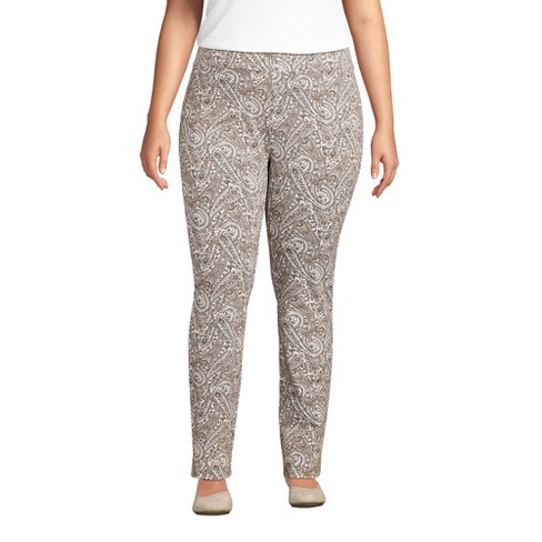 Lands' End Women's Plus Size Starfish Mid Rise Slim Leg Pants - 2x - Warm  Tawny Brown Swirl Paisley : Target