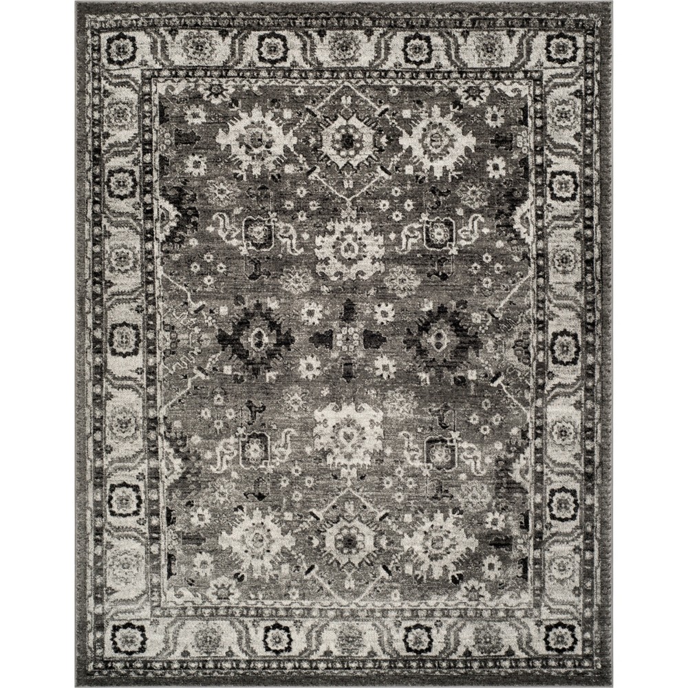 5'3inx7'6in Floral Loomed Area Rug Gray/Black - Safavieh