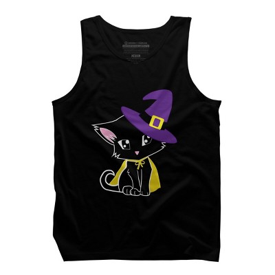 Men's Design By Humans Halloween Cat By AdrianaOliveira Tank Top