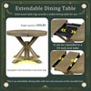 LOVMOR Retro Round Extendable Dining Table with 12" Leaf Wood Kitchen Tables, Adjustable length 42" to 54, for Kitchen, Restaurant, Natural Wood Wash - 2 of 4