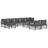 vidaXL 10 Piece Anthracite Poly Rattan Garden Lounge Set with Cushions, Suitable for Patio, Terrace - Modular Sofas with a Sturdy Coffee Table - 3 of 4