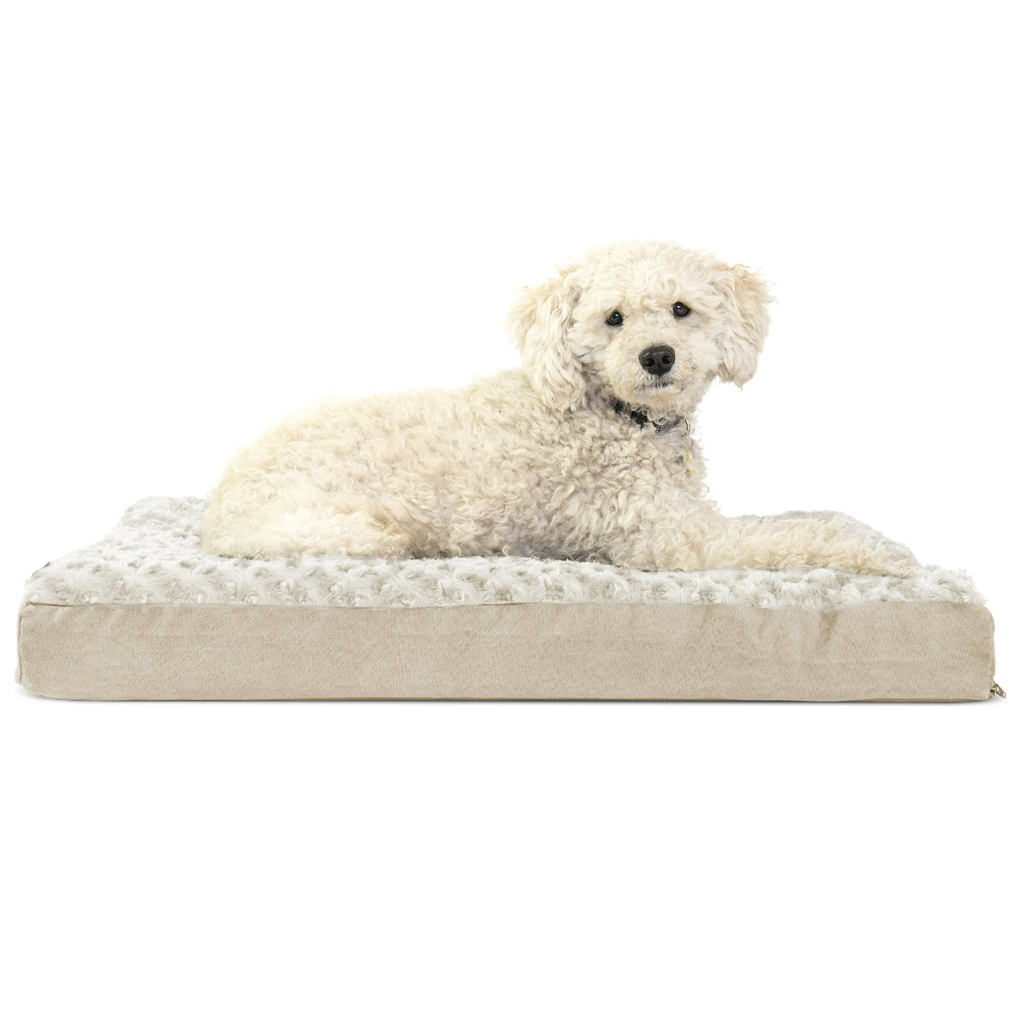 FurHaven Ultra Plush Deluxe Orthopedic Dog Bed - Medium, Cream