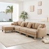 VASIP Boucle Fabric 3-Seater Sofa, Shell-Shaped Armrests & Self-Wrapped Cylindrical Legs, for Living Room & Apartment,Beige - 3 of 4