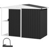 Outsunny 8 x 4ft Garden Storage Shed, Outdoor Metal Tool Shed with 2-Tier Storage Rack, Vents and Lockable Door for Backyard Patio Lawn, Dark Gray - 4 of 4