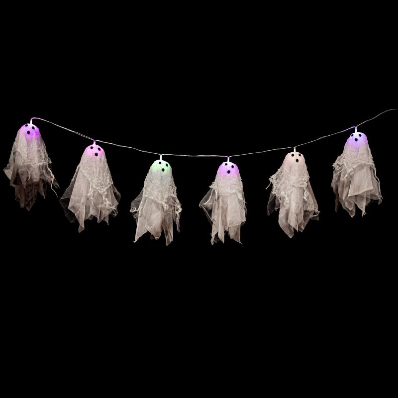 Northlight 6ct Ghost Halloween Color Changing String Lights Clear Wire - 4' Multi-Color, 4 of 8