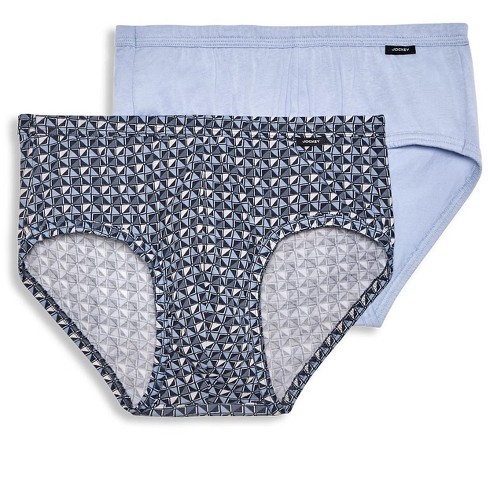 Jockey Men's Elance Poco Brief - 2 Pack M Vintage Geo/baby Blue : Target