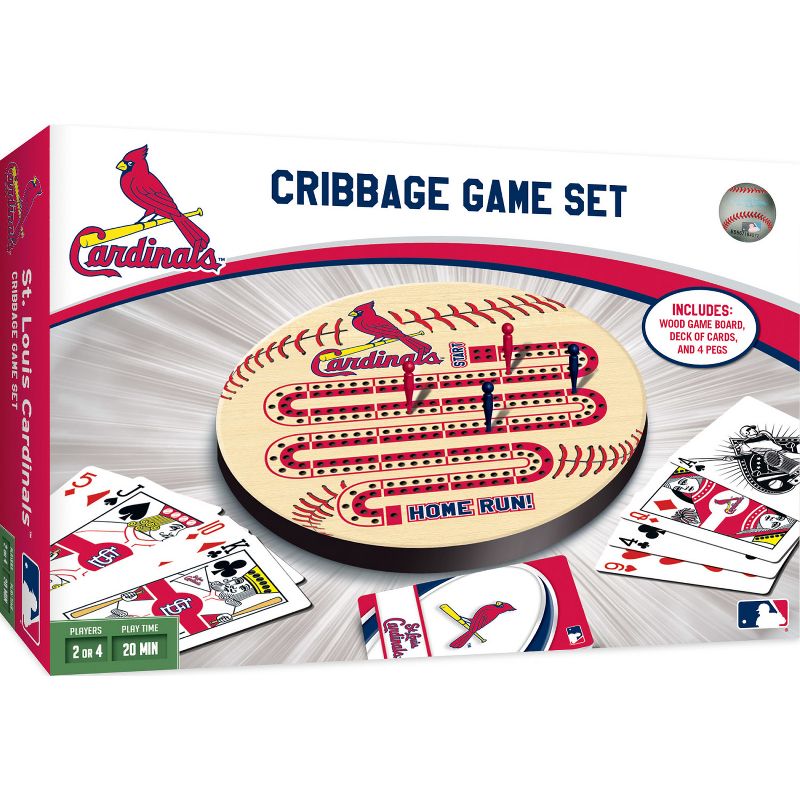 MasterPieces Officially Licensed  MLB St. Louis Cardinals Wooden Cribbage Game for Adults, 2 of 7