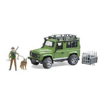 Bruder Land Rover Defender with Forester and Dog Figure