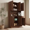 71" Tall Wardrobe Storage Cabinet with 6 Doors, 1 Drawer and Open Shelf, Freestanding MDF Pantry Closet for Bedroom Kitchen Entryway - 3 of 4