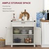 Yukimo 30" White Oak Modern Farmhouse Sideboard Cabinet with 2 Barn Doors and Drawer, Storage Buffet for Dining Room & Living Room - 4 of 4