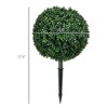 Angel Sar 2Pcs Artificial Boxwood Trees, 27.6" Ball Topiary with Ground Stake, UV Resistant Fake Plants for Indoor Outdoor Decor - 3 of 4