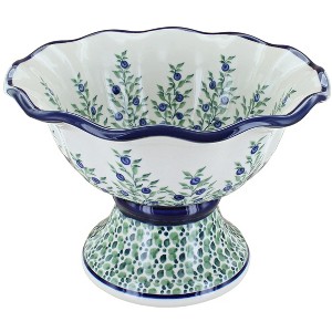 Blue Rose Polish Pottery 1722 Zaklady Pedestal Bowl - 1 of 1